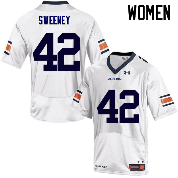 Auburn Tigers Women's Keenan Sweeney #42 White Under Armour Stitched College NCAA Authentic Football Jersey TMR0574WB